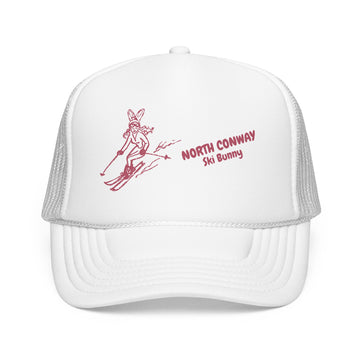 Buy white North Conway, New Hampshire Ski Bunny Foam Trucker Hat