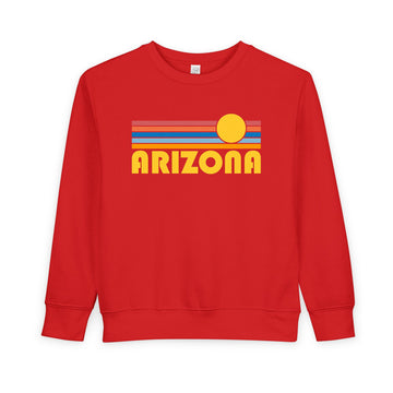 Buy red Arizona Toddler Sweatshirt - Retro Sun Arizona Toddler Crewneck Sweatshirt