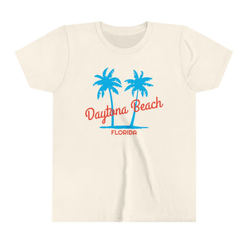 Buy natural Daytona Beach, Florida Youth Shirt - Retro Palm Tree Daytona Beach Kid's T-Shirt