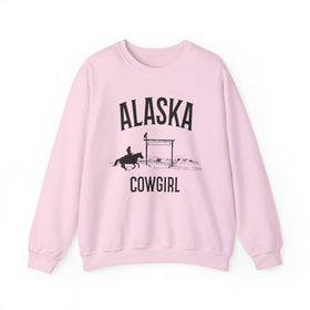 Buy light-pink Alaska Sweatshirt - Mountain Cowgirl Graphic Crewneck