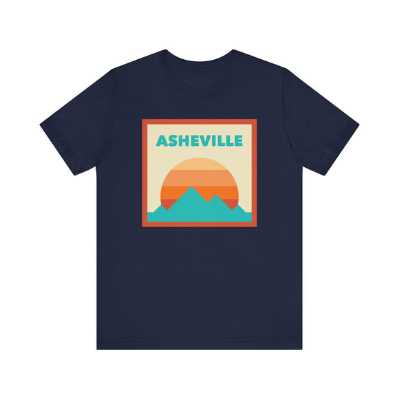 Retro Asheville, North Carolina T-Shirt, Mountain Sun Tee, Unisex Graphic Shirt, Vintage Top, Outdoor Adventure Clothing
