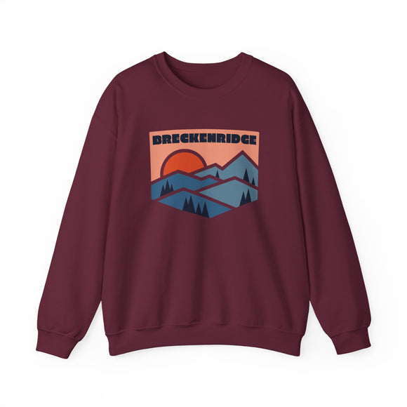 Breckenridge, Colorado Sweatshirt Retro Mountains, Breckenridge Unisex Graphic Crewneck