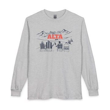 Alta, Utah Après-ski Long Sleeve Shirt - Mountain Retro Skiing