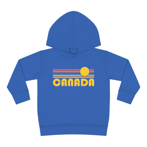 Canada Toddler Hoodie - Retro Sunrise Unisex Canada Toddler Sweatshirt