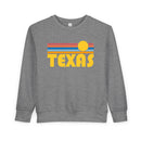Texas Toddler Sweatshirt - Retro Sun Texas Toddler Crewneck Sweatshirt-1
