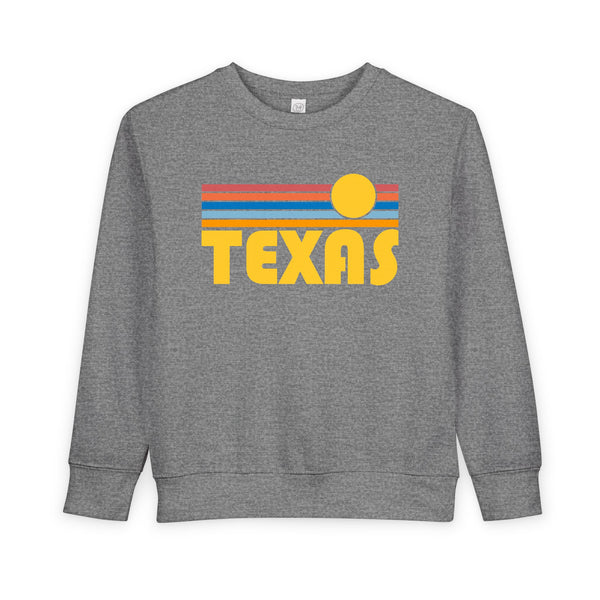 Texas Toddler Sweatshirt - Retro Sun Texas Toddler Crewneck Sweatshirt