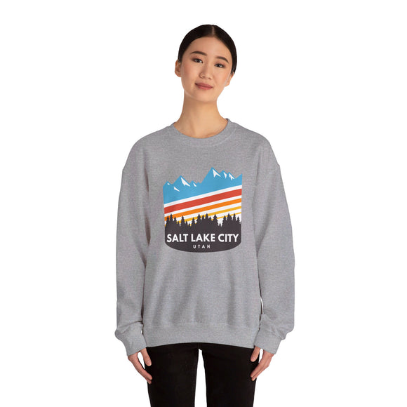 Salt Lake City, Utah Sweatshirt - Unisex Retro Crewneck Salt Lake City Sweatshirt