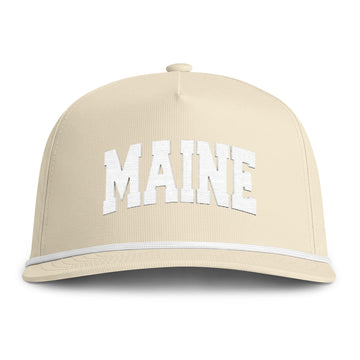 Buy ivory Maine Embroidered Rope Hat - Vintage Sunwashed Rope Cap, Comfort Colors