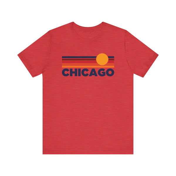 Chicago, Illinois T-Shirt Retro Sun Ombre Unisex Tee, Vintage Illinois Tee, Mountain Sun Chicago Tee, Illinois Souvenir Shirt