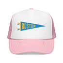 Boston, Massachusetts Pennant Trucker Hat — Retro Flag Foam Cap-3