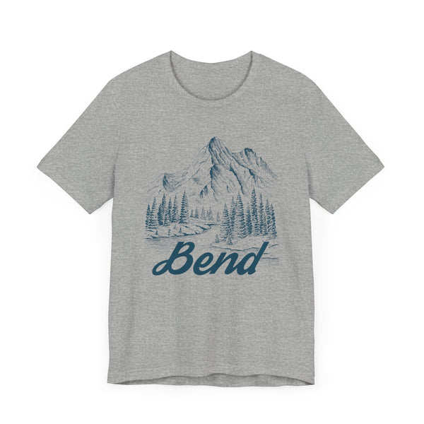 Bend, Oregon Graphic Tee - Mountain Illustration Bend T Shirt