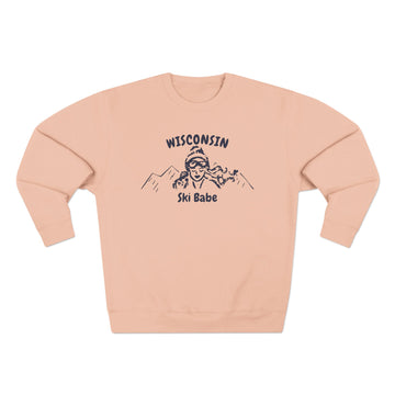 Buy pale-pink Premium Wisconsin Ski Babe Sweatshirt