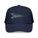 Kenai Fjords National Park Pennant Trucker Hat — Vintage Foam Mesh Cap-2