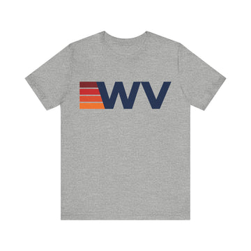 Buy athletic-heather West Virginia Retro Stripes T-Shirt | West Virginia State Tee