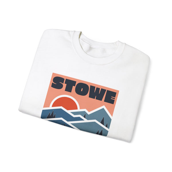 Stowe, Vermont Sweatshirt Retro Mountains, Stowe Unisex Graphic Crewneck