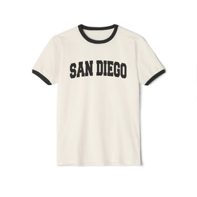 San Diego, California Cotton Ringer Graphic Tee - Unisex San Diego T Shirt, Vintage Style Tee, Men's/Women's Tee - 0