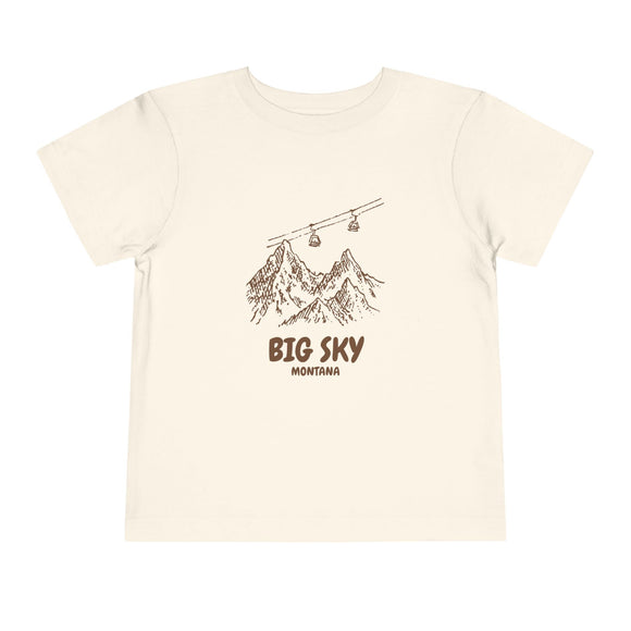 Big Sky, Montana Toddler T-Shirt — Vintage Gondola Ski Mountain Tee