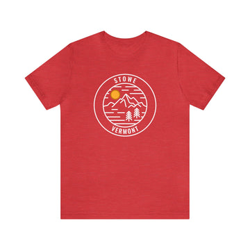 Buy heather-red Stowe, Vermont T-Shirt - Unisex Stowe Shirt