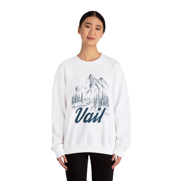 Vail, Colorado Sweatshirt - Mountain Illustration Graphic Crewneck