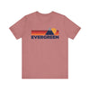 Retro Evergreen, Colorado T-shirt, Mountain Tee, Vintage Evergreen Unisex Jersey Shirt, Outdoor Hiking Apparel