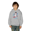 Vermont Youth Hoodie - Skiing Snowman Kids Vermont Hooded Sweatshirt-9