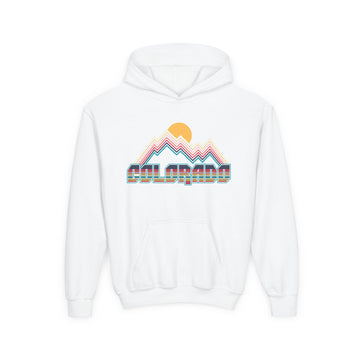 Colorado Youth Hoodie - Retro Mountain Colorado Youth Sweatshirt