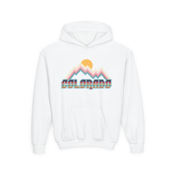 Colorado Youth Hoodie - Retro Mountain Colorado Youth Sweatshirt