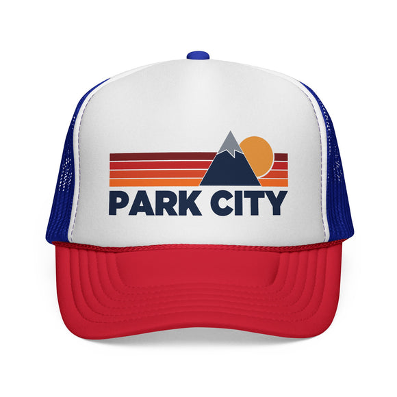 Park City, Utah Retro Mountains Trucker Hat - Vintage Style Park City Cap