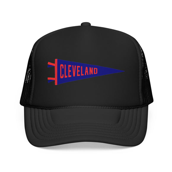 Cleveland, Ohio Pennant Trucker Hat — Retro Flag Foam Cap