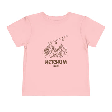 Buy pink Ketchum, Idaho Toddler T-Shirt — Vintage Gondola Ski Mountain Tee