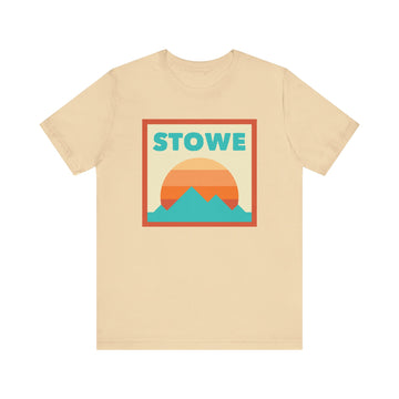 Buy soft-cream Retro Stowe, Vermont T-Shirt, Mountain Sun Tee, Unisex Graphic Shirt, Vintage Stowe, Vermont Top, Outdoor Adventure Clothing
