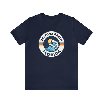 Buy navy Daytona Beach, Florida T-Shirt - Retro Unisex Daytona Beach Shirt - Wave Circle