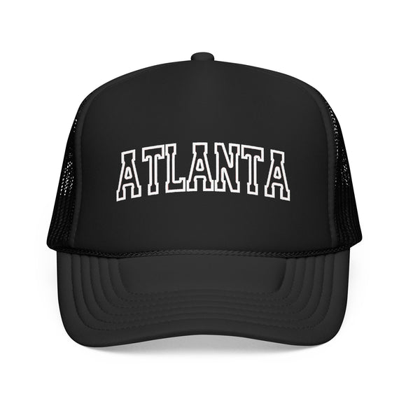 Atlanta, Georgia Trucker Hat — Vintage College Foam Mesh Atlanta Cap