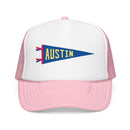 Austin, Texas Pennant Trucker Hat — Retro Flag Foam Cap-3
