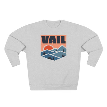 Buy heather-grey Premium Vail, Colorado Mountain Graphic Sweatshirt