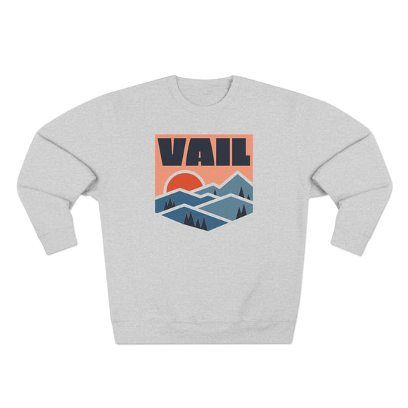 Premium Vail, Colorado Mountain Graphic Sweatshirt