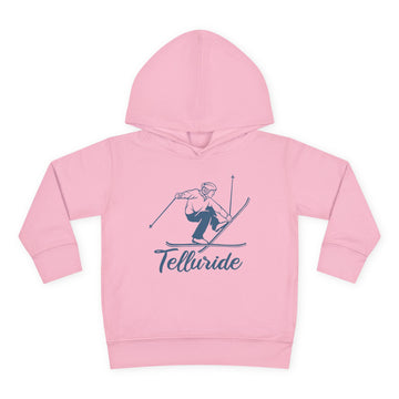 Buy pink Telluride, Colorado Toddler Hoodie - Unisex Telluride Vintage Skiing Sweatshirt