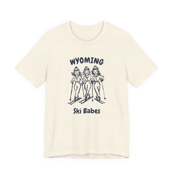 Wyoming Ski Babes T‑Shirt — Retro Skiing Graphic Tee