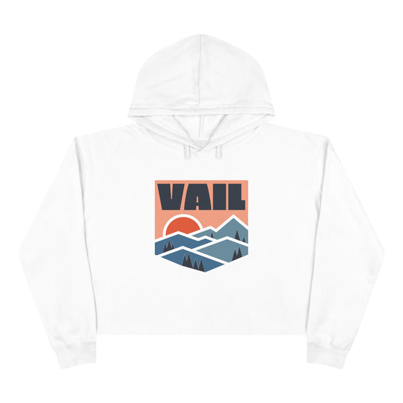 Women's Vail, Colorado Crop Hoodie - Premium Mountain Crop Sweatshirt