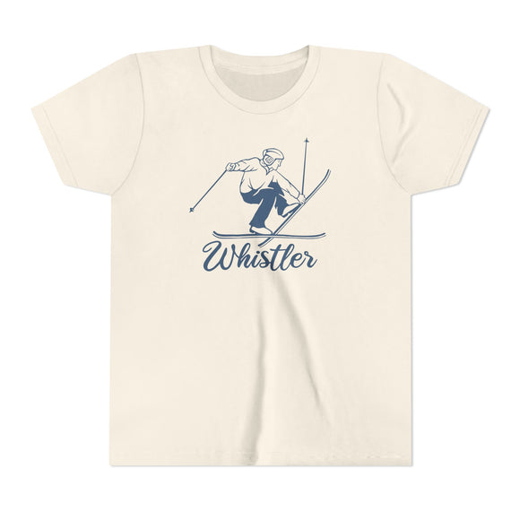 Whistler, Canada Youth Vintage Snow Ski Graphic Tee - Kids Whistler T Shirt