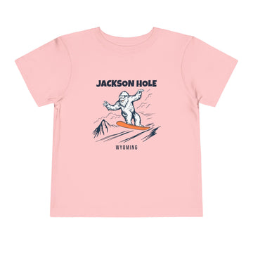 Buy pink Jackson Hole, Wyoming Yeti Snowboard Toddler Tee