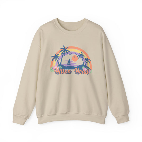 Hilton Head, South Carolina Sweatshirt - Unisex Retro Beach Crewneck Hilton Head Sweatshirt