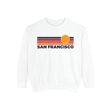 San Francisco, California Sunset Stripes Sweatshirt | Comfort Colors - 100% Cotton - 0
