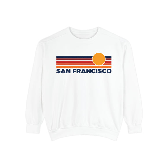 San Francisco, California Sunset Stripes Sweatshirt | Comfort Colors - 100% Cotton