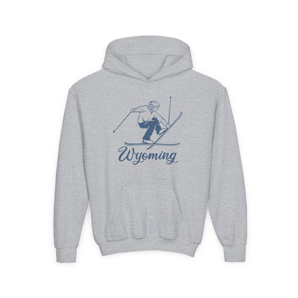 Wyoming Youth Hoodie - Snow Ski Kids Wyoming Hooded Sweatshirt