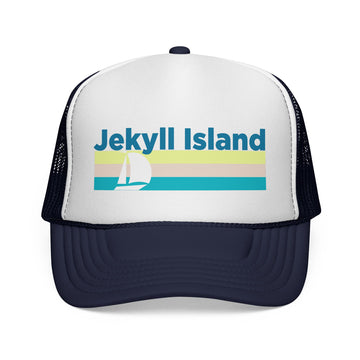 Jekyll Island Retro Sailboat Trucker Hat - 0