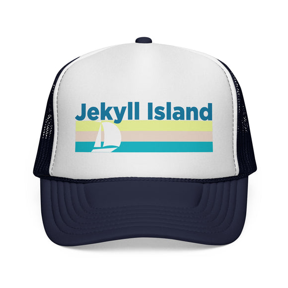 Jekyll Island Retro Sailboat Trucker Hat