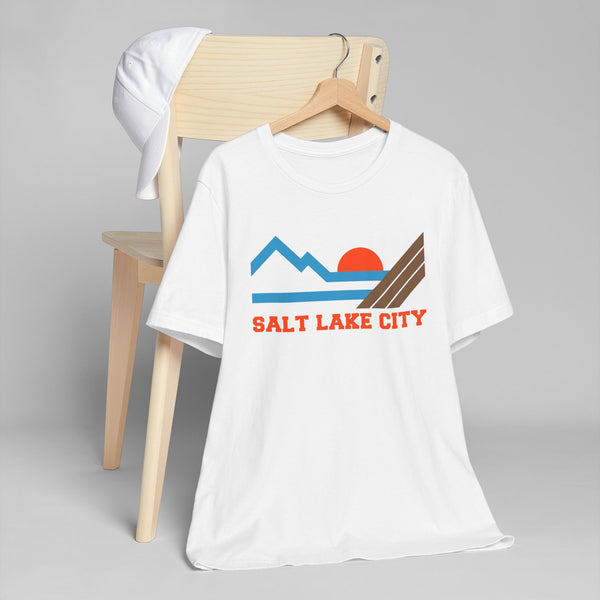 Salt Lake City, Utah Retro Mountains Sunset T-Shirt | Vintage Salt Lake City Tee