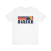 Retro Alaska T-shirt, Mountain Tee, Vintage Alaska Unisex Jersey Shirt, Outdoor Hiking Apparel