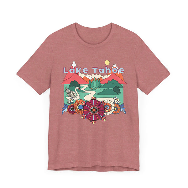 Lake Tahoe Shirt, California Retro T-Shirt, Hippie Style California tee, Lake Tahoe Mountain Shirt